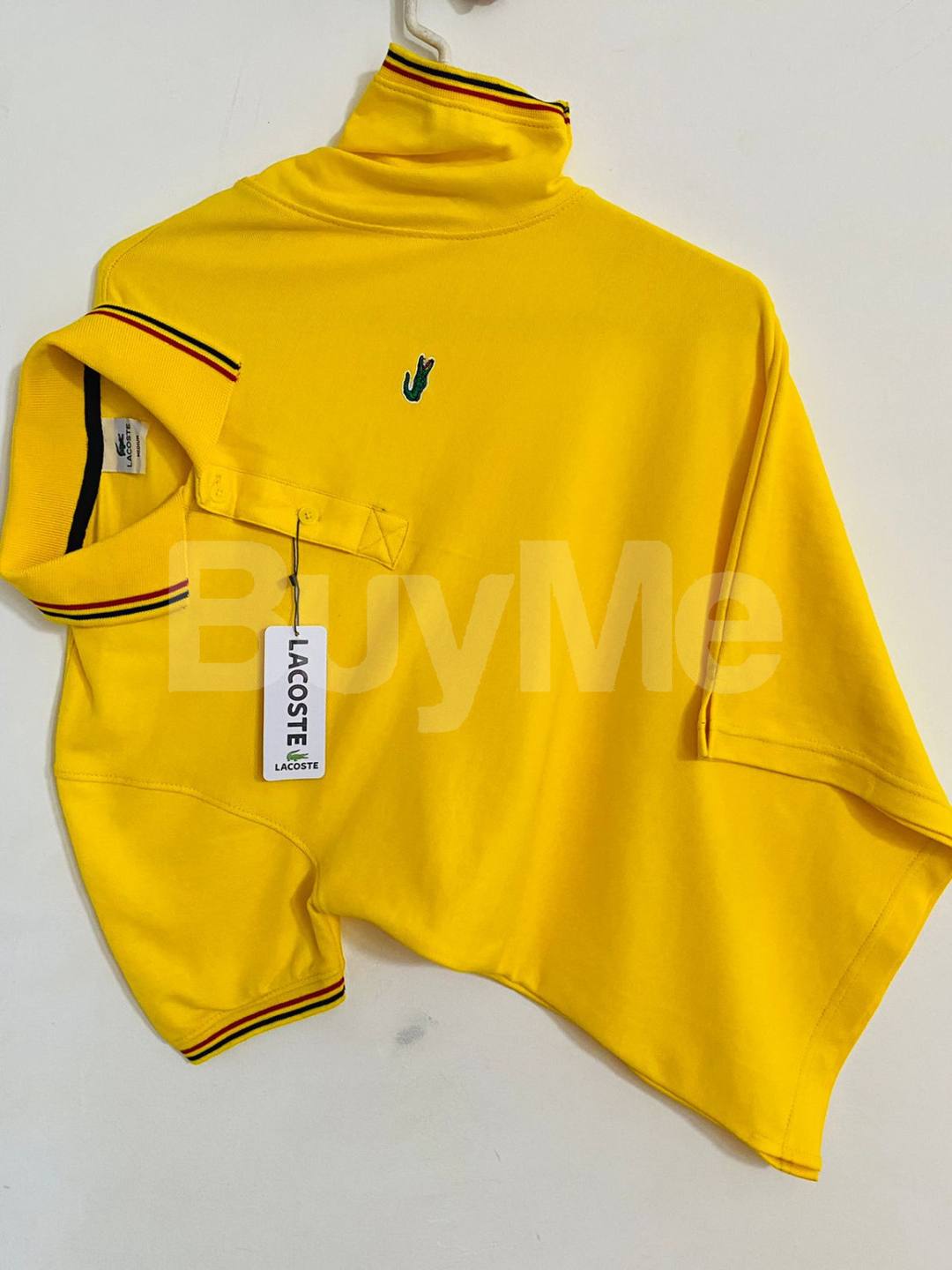 PREMIUM QUALITY. LACOSTE BRAND COLLAR T-SHIRTS - YELLOW