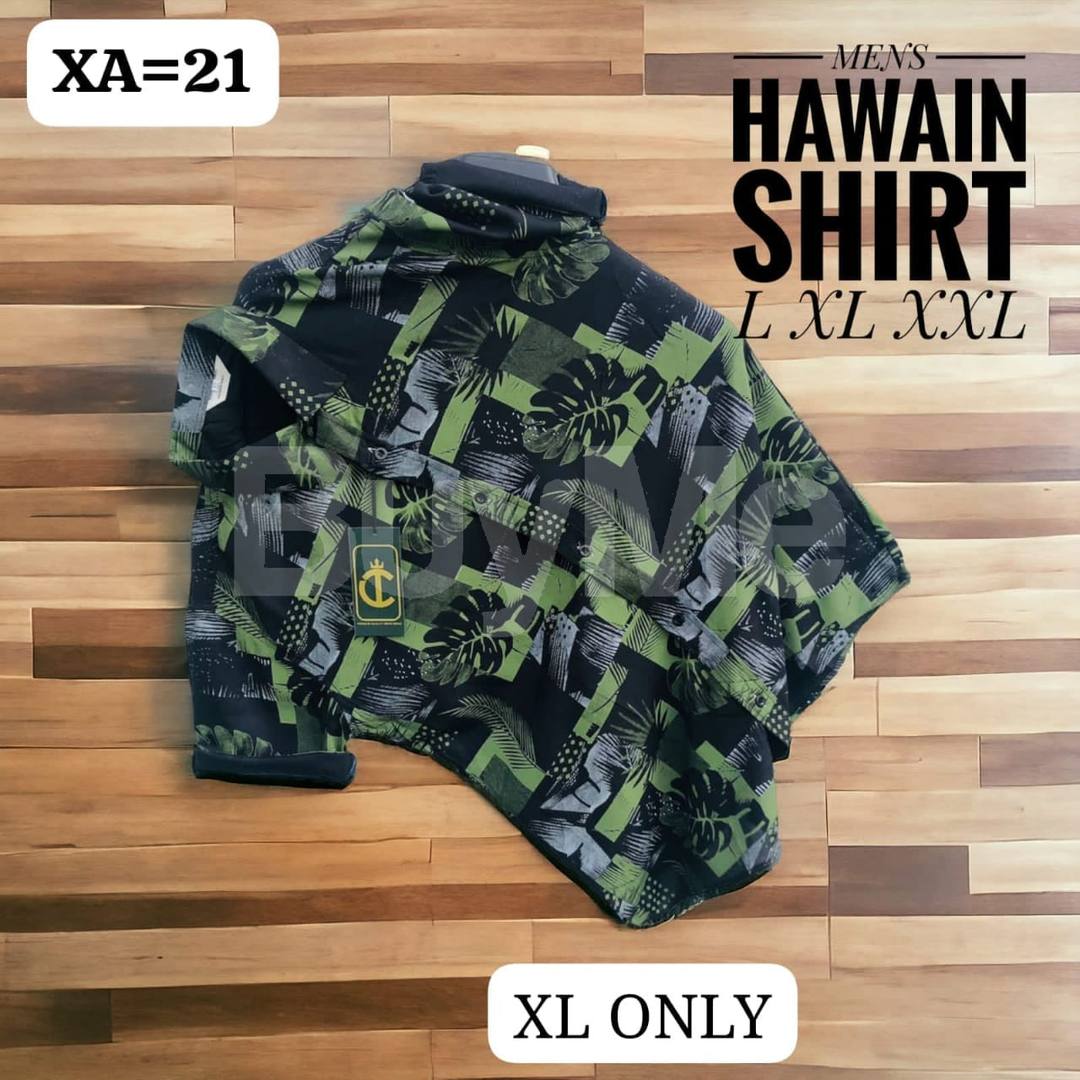 HAWAIN SHIRT - BLACK AND GREEN