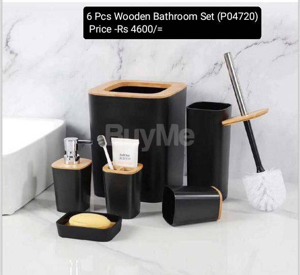 6 PCS WOODEN BATHROOM SET