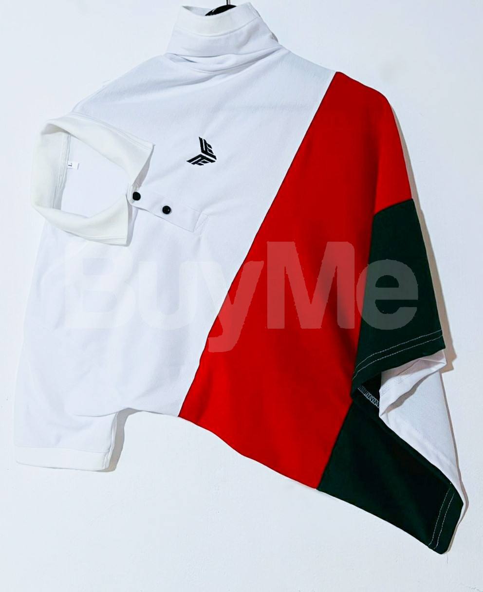 COLLOR T SHIRT - WHITE AND RED