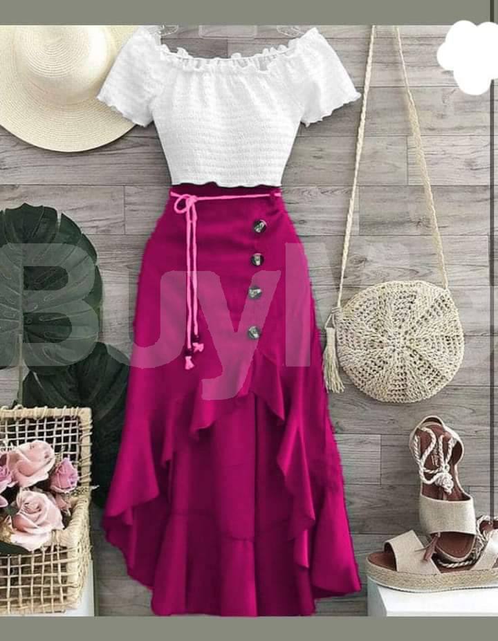 CASUAL LONG RUFFLE SKIRT FULL KIT - VIOLET