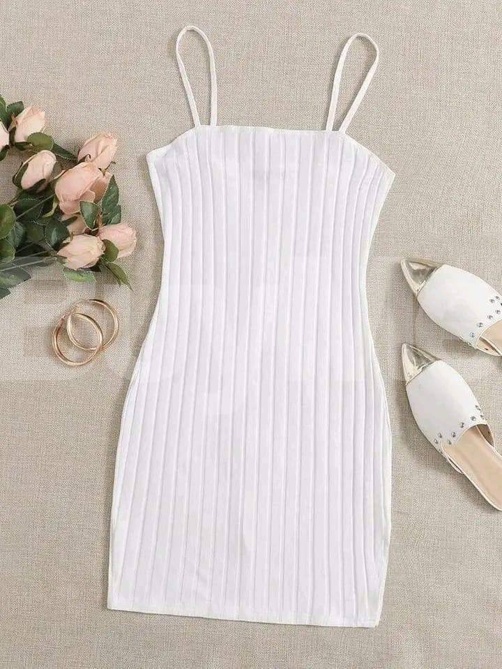 CASUAL WOMEN'S BODYCON DRESS - WHITE