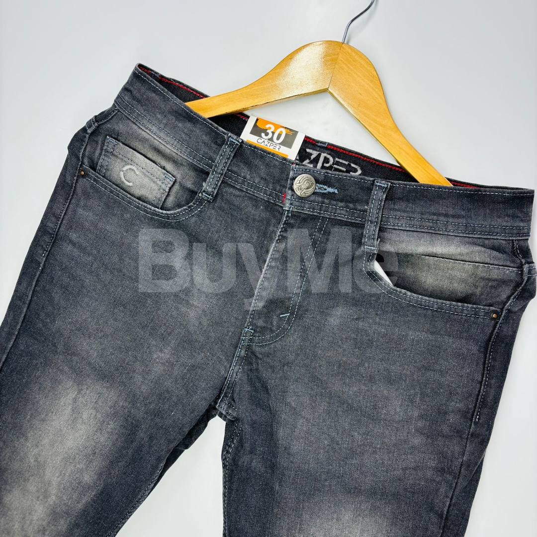 FABRIC (NON STRETCH) DENIM TROUSERS