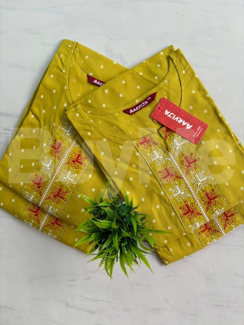 BRANDED KURTI - SP FASHION - YELLOW
