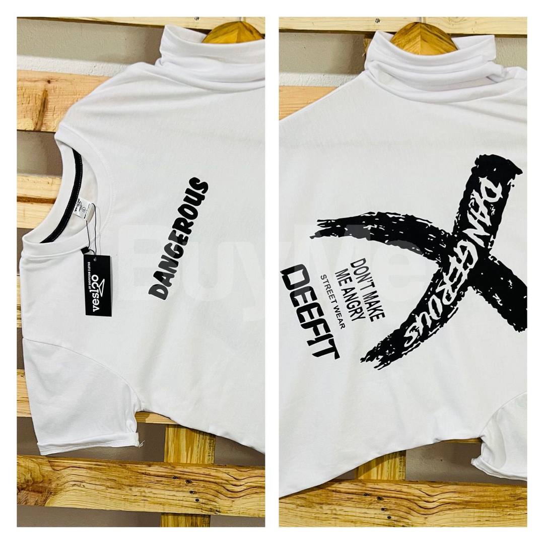DOUBLE SIDE PRINT CREW NECK T-SHIRTS - WHITE