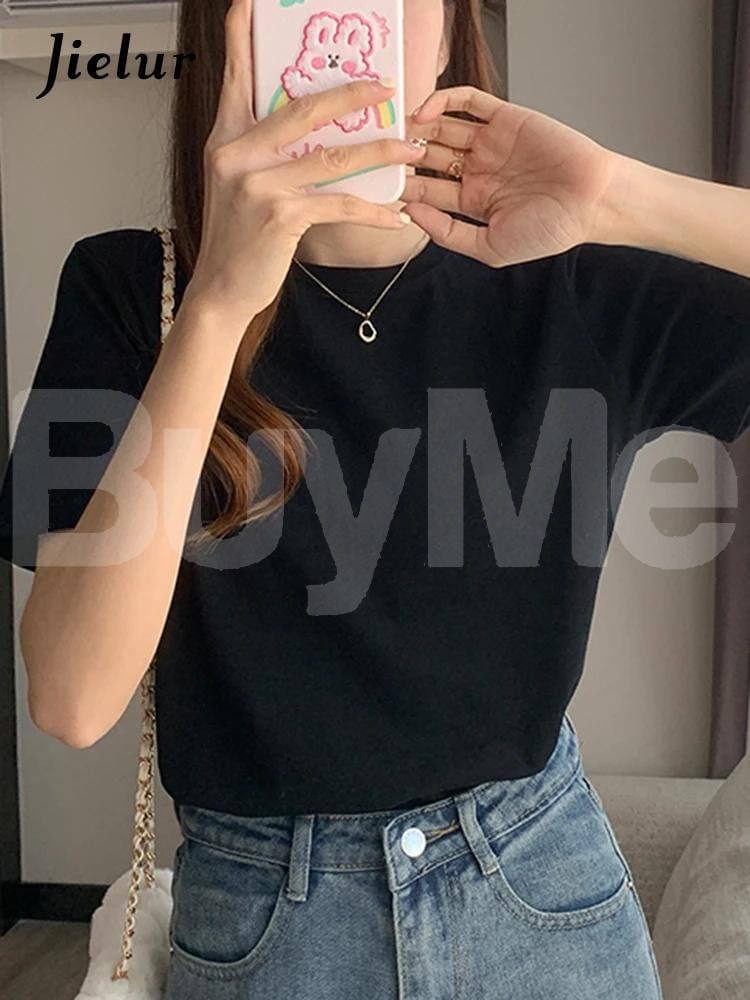 WOMEN'S PLAIN COLOUR T-SHIRT - BLACK