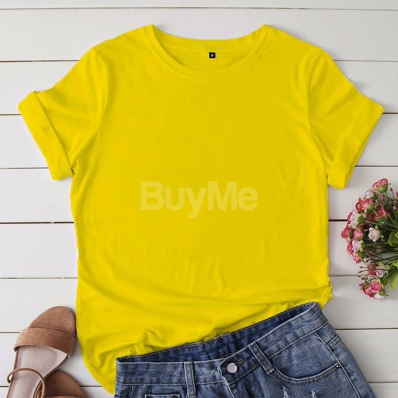 WOMEN'S PLAIN COLOUR T-SHIRT - YELLOW