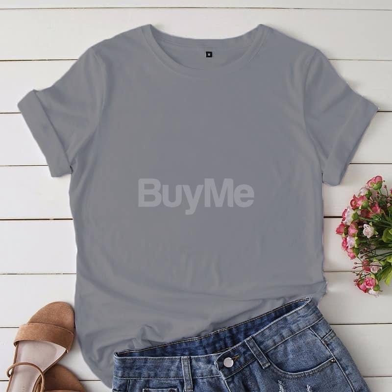 WOMEN'S PLAIN COLOUR T-SHIRT - GREY