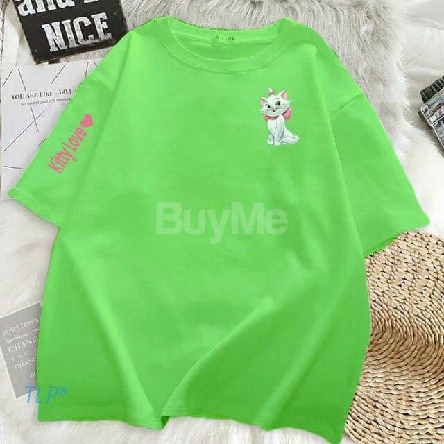 WOMEN'S HELLO KITTY BAGGY TSHIRT - LIGHTGREEN