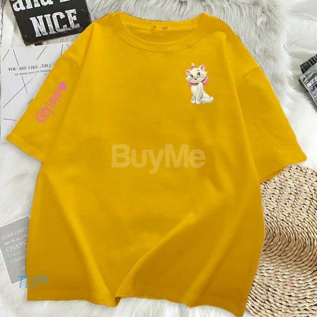 WOMEN'S HELLO KITTY BAGGY TSHIRT - YELLOW