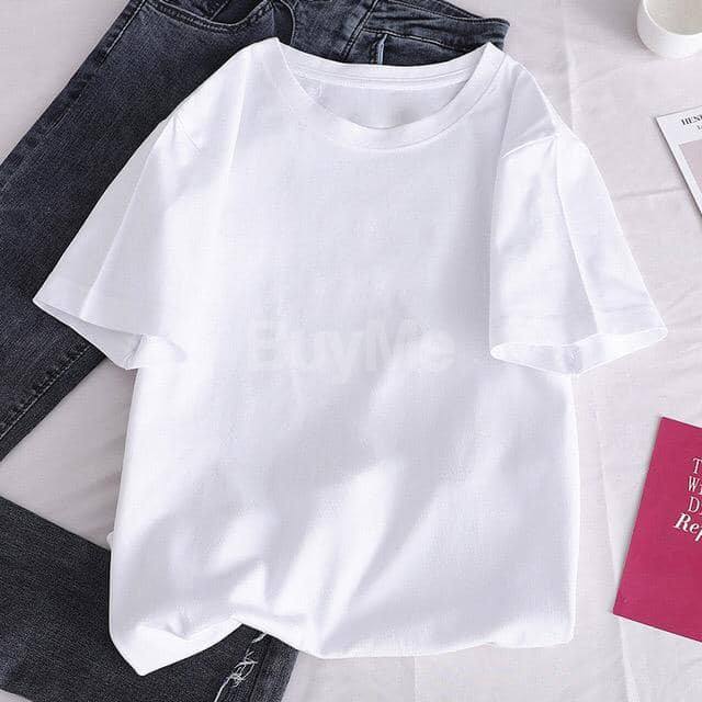 WOMEN'S PLAIN BAGGY TSHIRT - WHITE