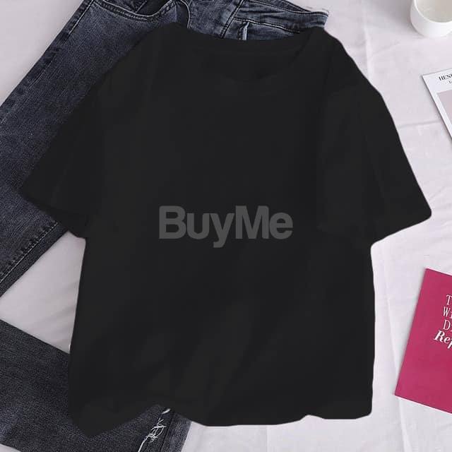 WOMEN'S PLAIN BAGGY TSHIRT - BLACK