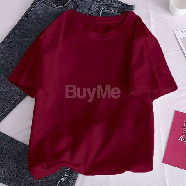 WOMEN'S PLAIN BAGGY TSHIRT - MAROON