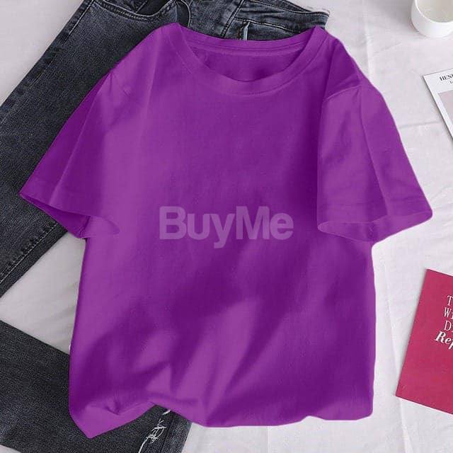 WOMEN'S PLAIN BAGGY TSHIRT - PURPLE