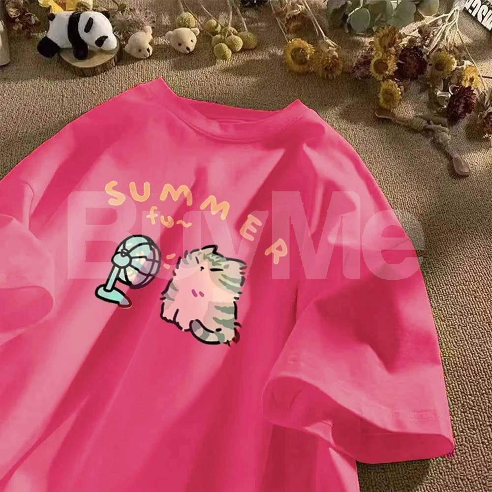 LADIES'S BAGGY T-SHIRT - PINK