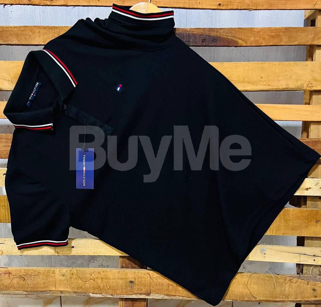 TOMMY COLLAR TSHIRTS - BLACK