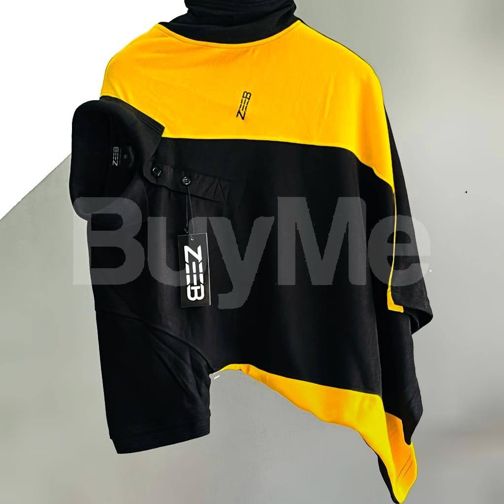 COLLAR T SHIRTS 220 GSM CROCODILE MATERIAL - YELLOW AND BLACK
