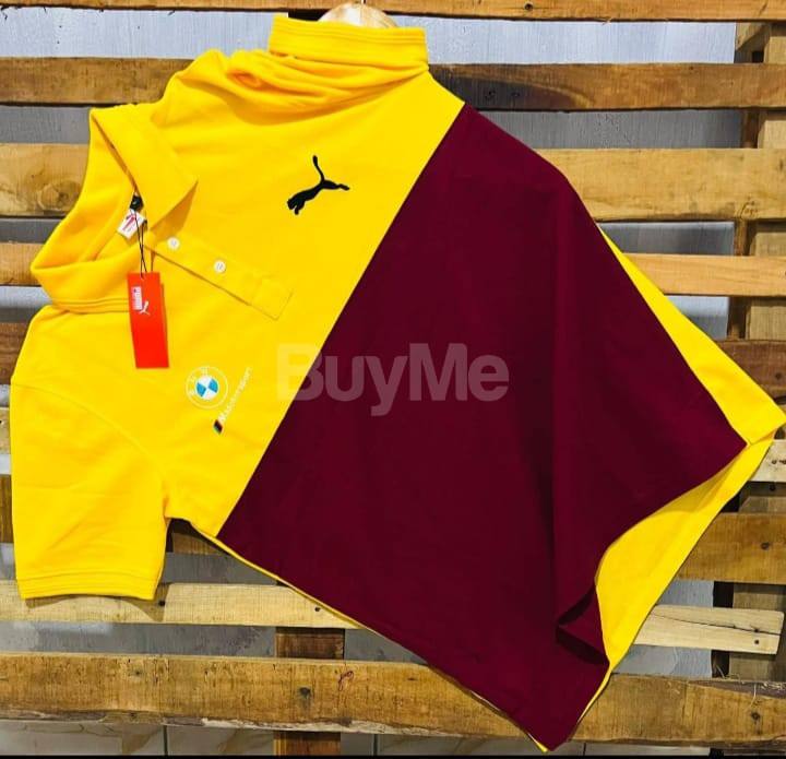 COLLAR T SHIRTS 220 GSM CROCODILE MATERIAL - MAROON AND YELLOW