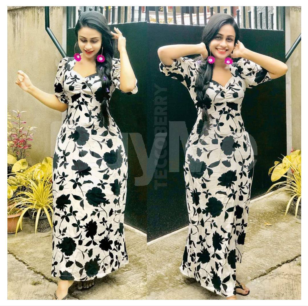 ALINE LONG FROCK DESIGN - BLACK AND WHITE
