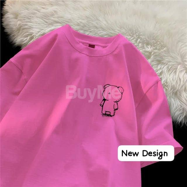 PANDA PRINTED BAGGY TSHIRT - PINK