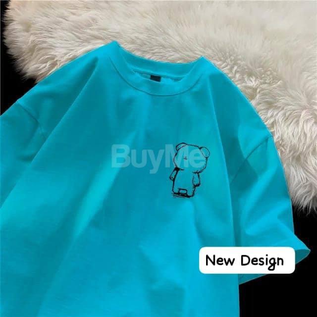 PANDA PRINTED BAGGY TSHIRT - LIGHTBLUE