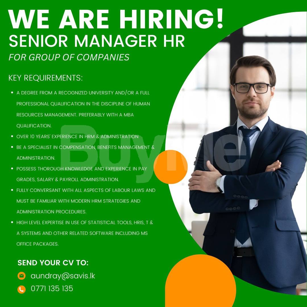 SENIOR MANAGER - HR FOR A GROUP OF COMPANIES
