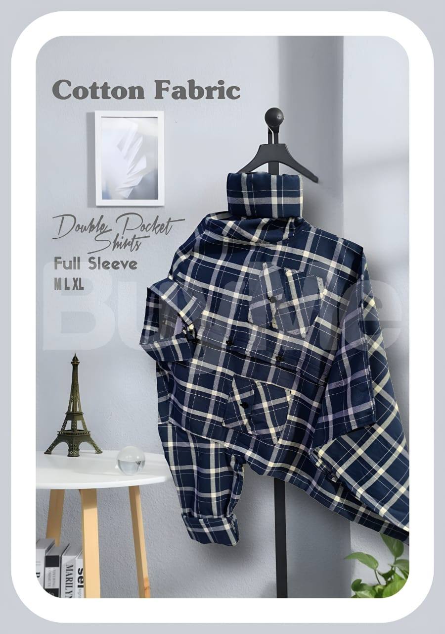 MENS SHIRT - BLUE AND WHITE CHECKS