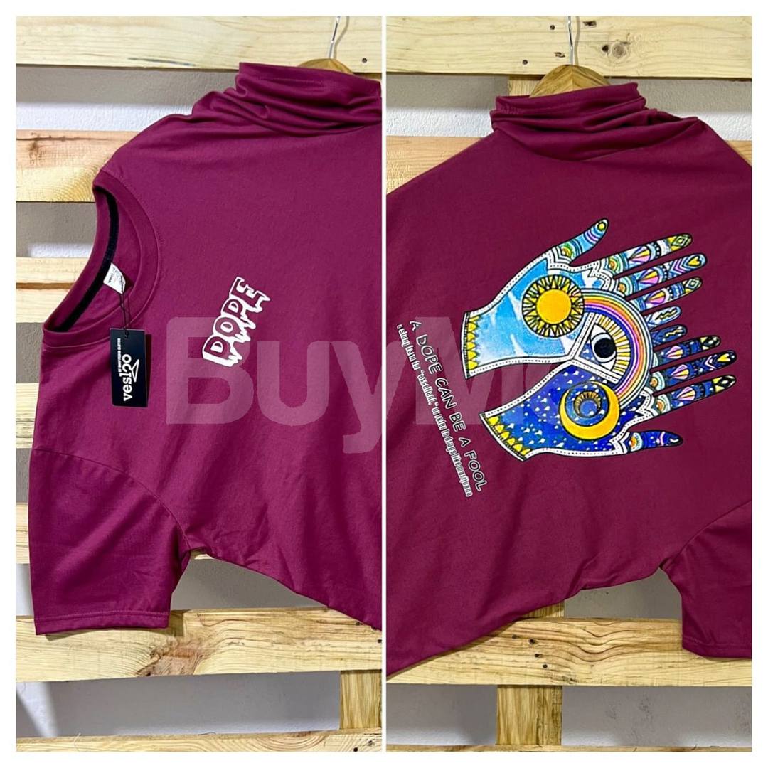 PREMIUM QUALITY CREW NECK PRINTED TSHIRT - MAROON