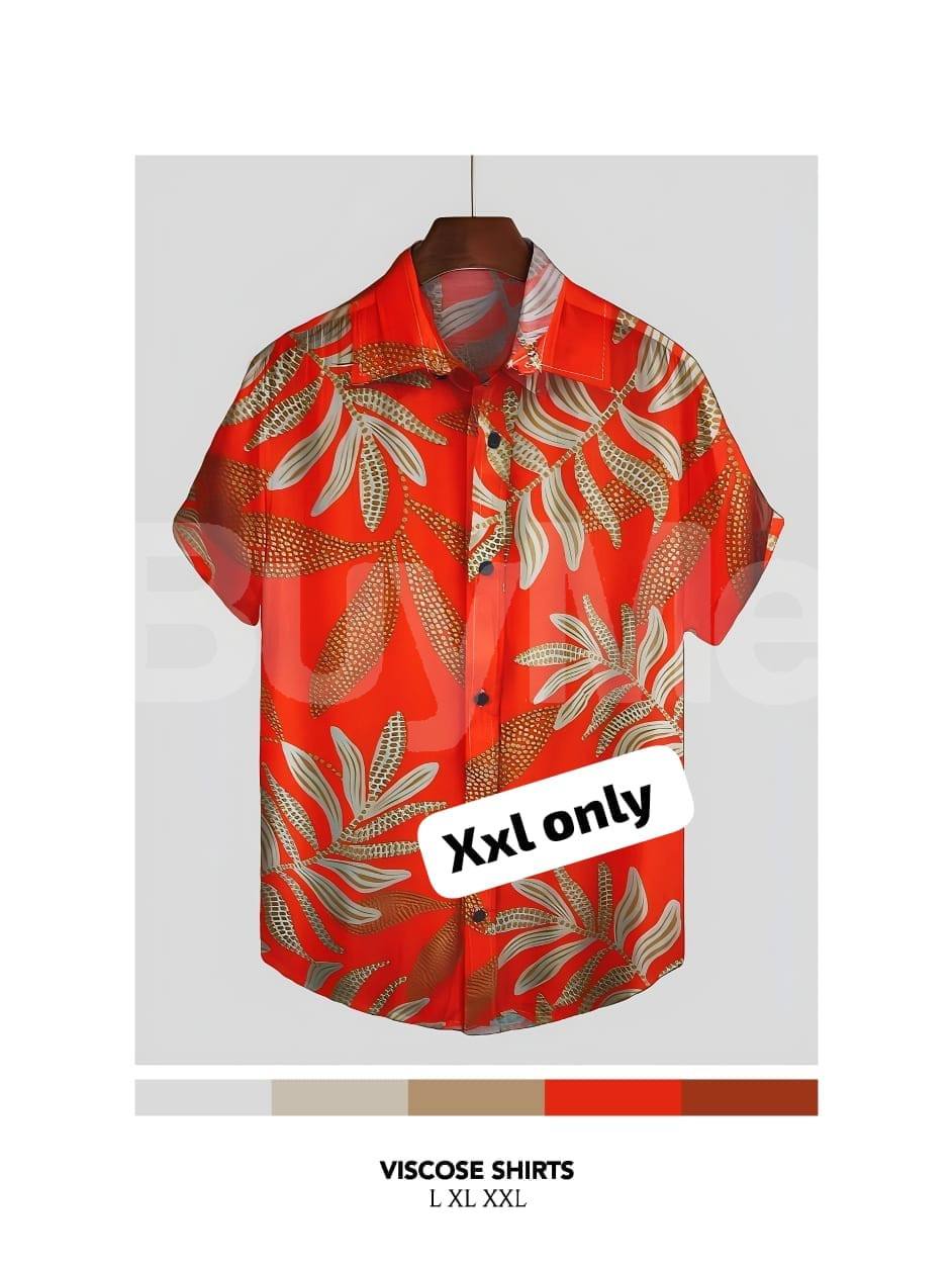 LEAF PRINTED SHORT SLEEVE SHIRT