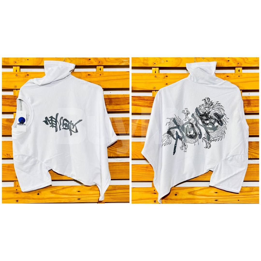 DOUBLE SIDE PRINT CREW NECK TSHIRT - WHITE