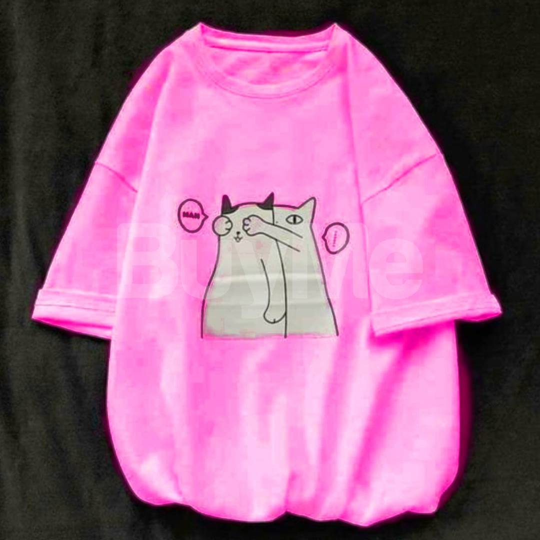 CUTE DARK PINK BAGGY T-SHIRT