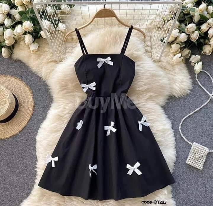 SHORT FROCK - MASHA MATERIAL (BLACK)