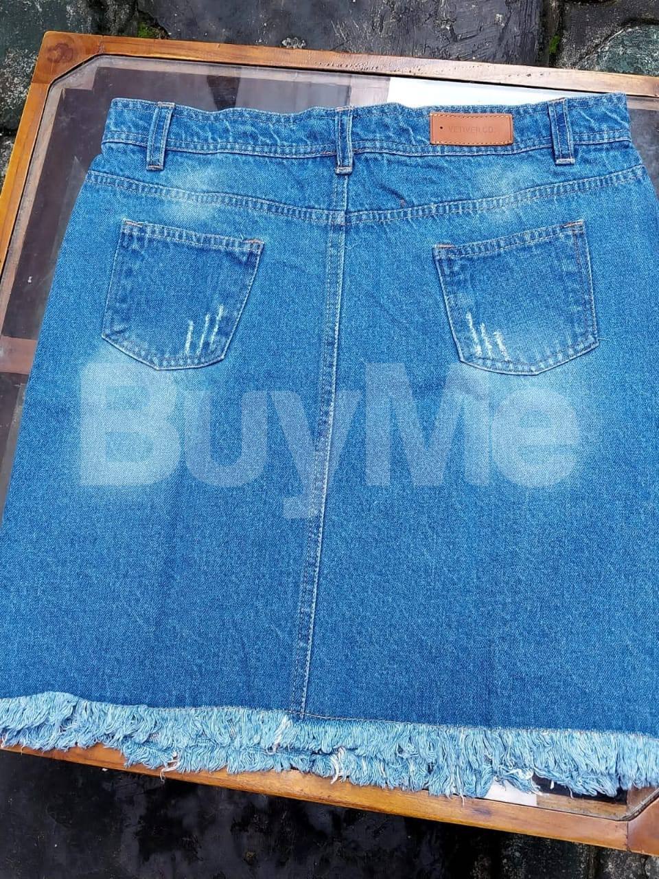 SHORT DENIM SKIRT - ICE BLUE