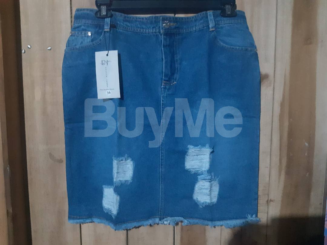 SHORT DENIM SKIRT - DARK BLUE