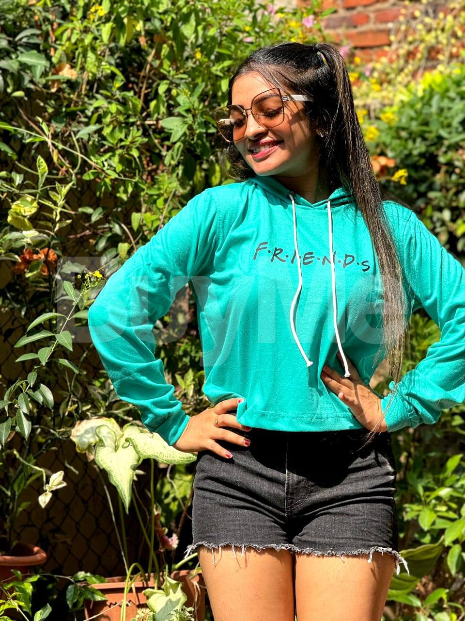 PRINTED HOODIE - MINT GREEN