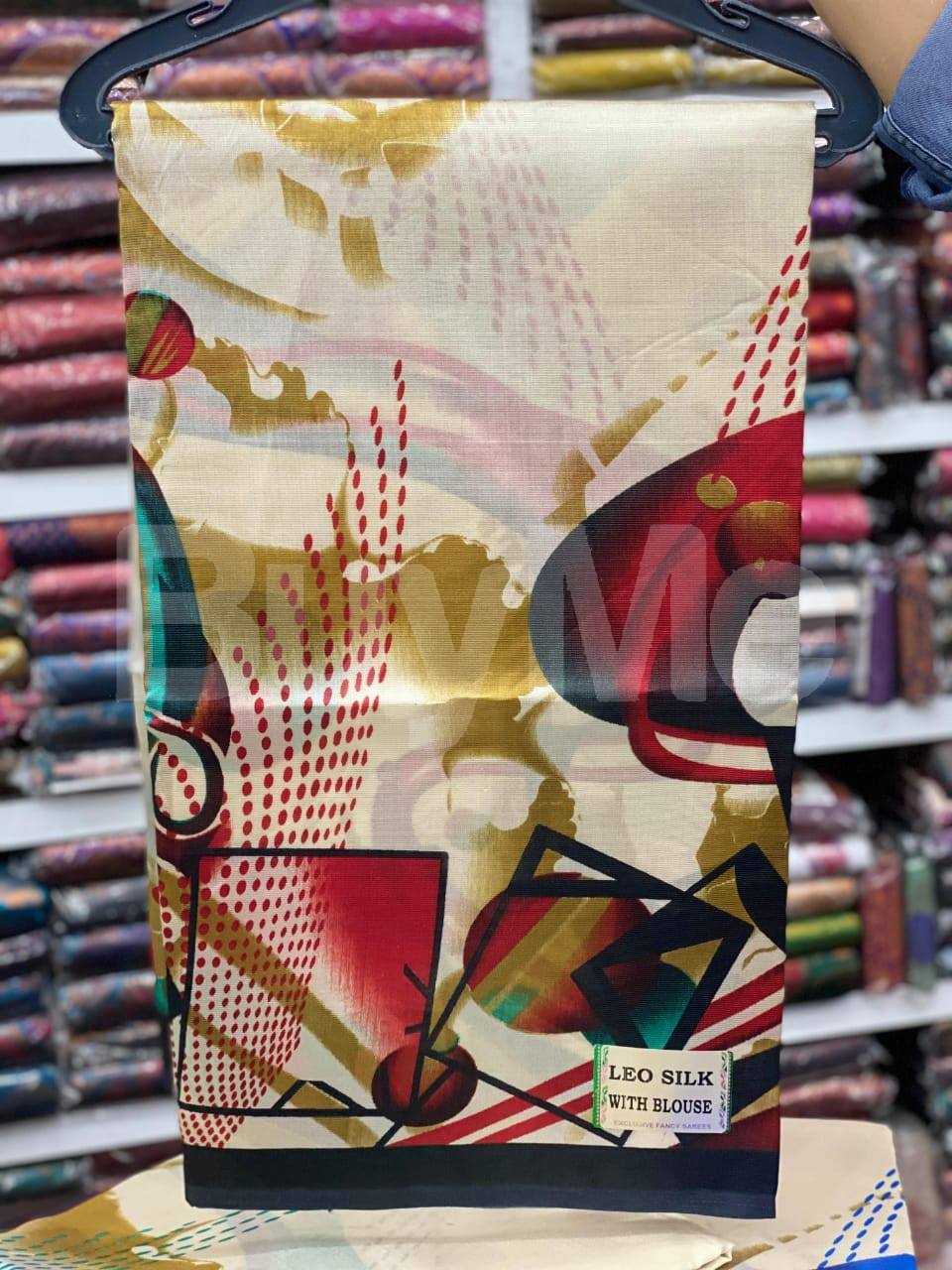 SILK COTTON DIGITAL PRINT SAREE