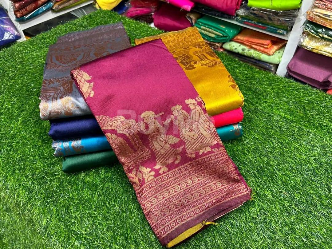CHARIOT BORDER SILK SAREE - MAROON