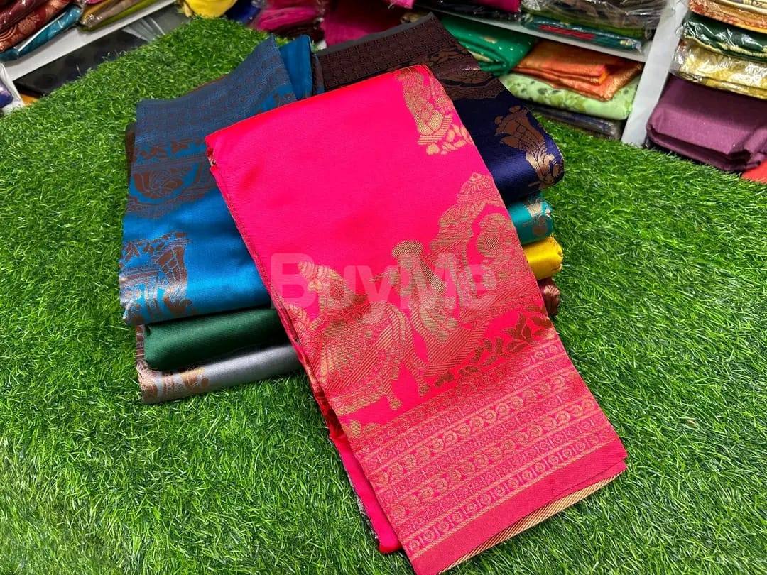 CHARIOT BORDER SILK SAREE - PINK