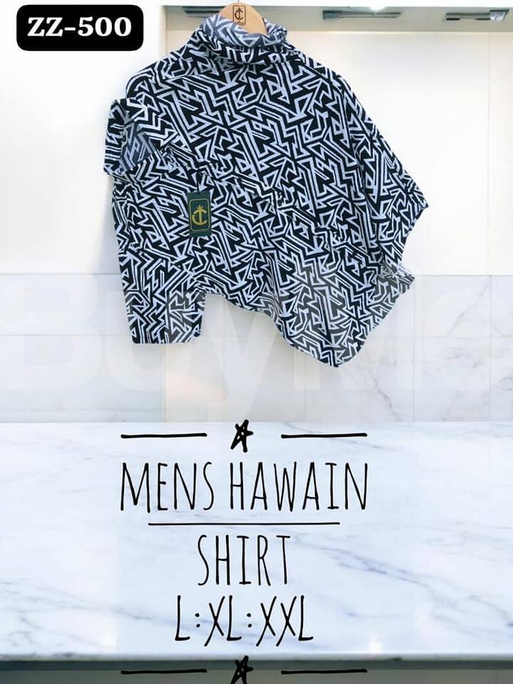 HAWAIN SHIRT - BLACK AND WHITE