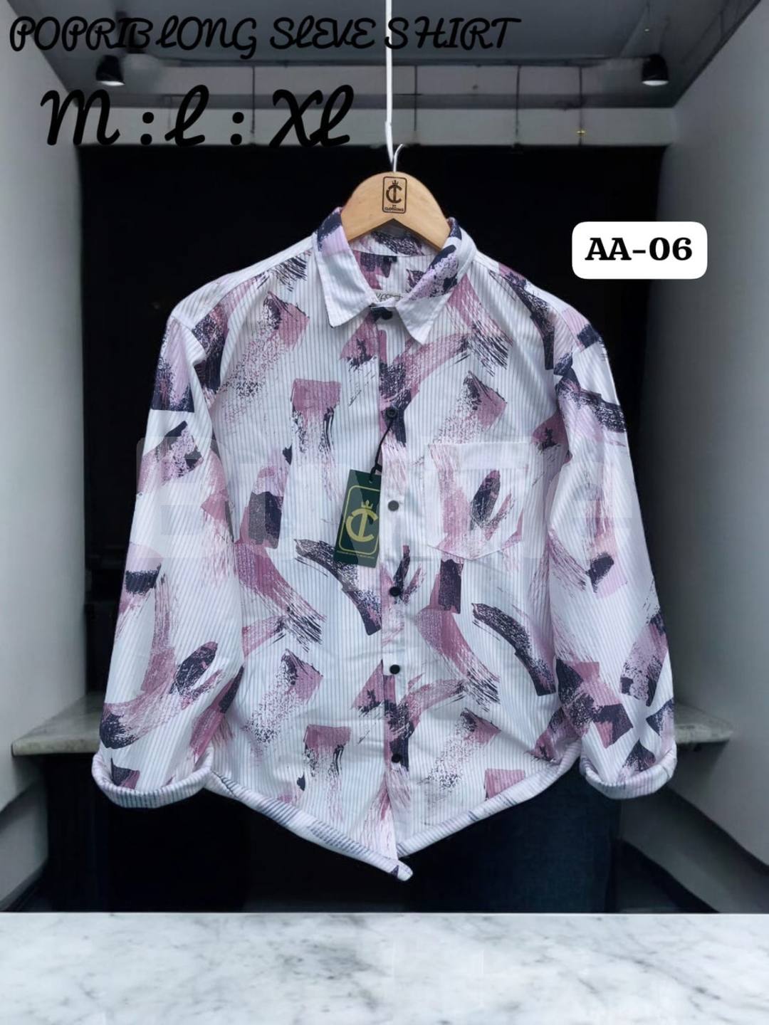 MENS POPCORN SHIRT - WHITE AND PURPLE