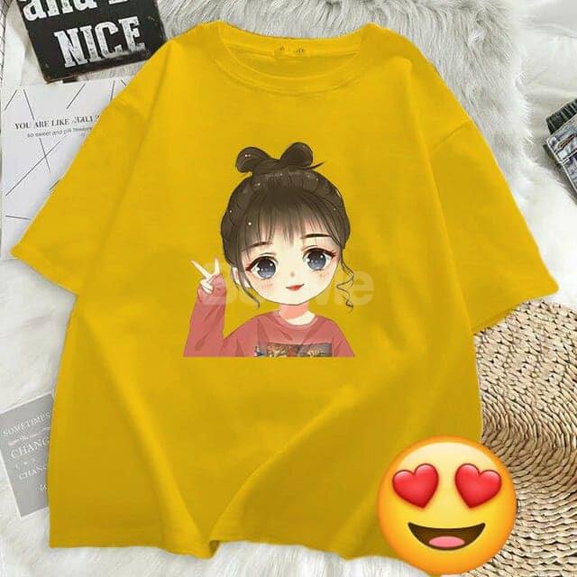 CUTE LITTLE GIRL BAGGY TSHIRT - YELLOW