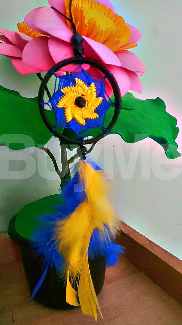 SMALL DREAM CATCHER - ROYAL BLUE & YELLOW