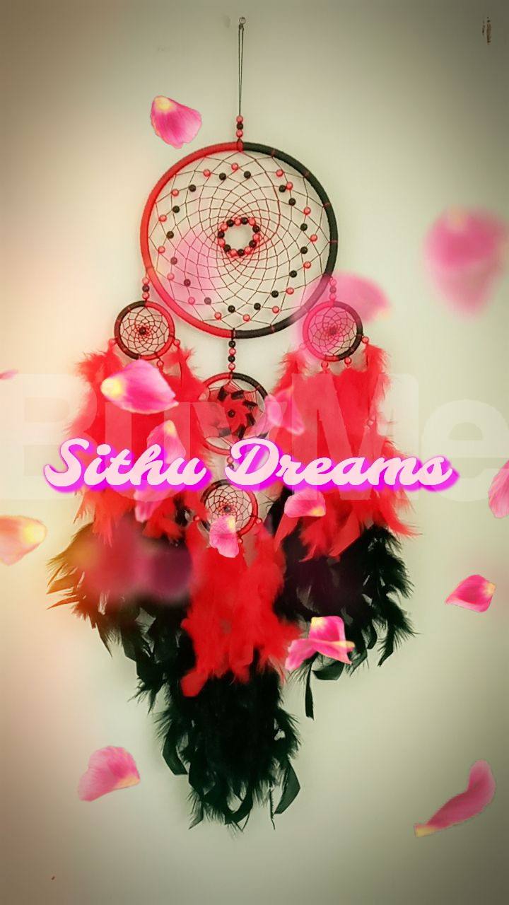 LARGE DREAM CATCHER - RED AND BLACK