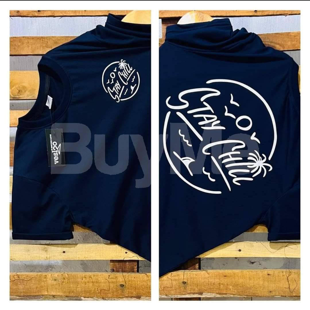 PRINTED CREW NECK TSHIRT - DARK BLUE