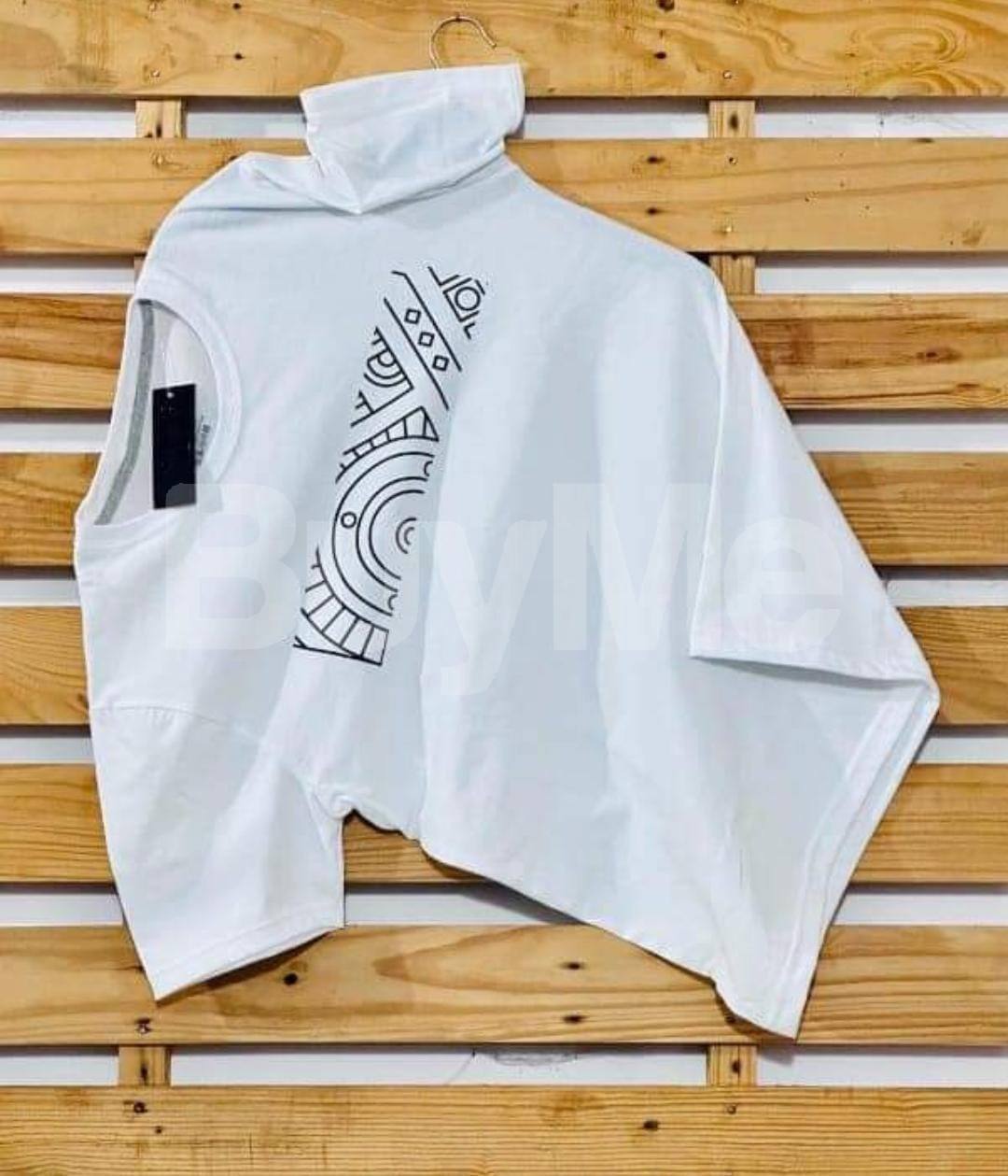 CREW NECK TSHIRT (DOUBLE SIDE PRINTED) - WHITE