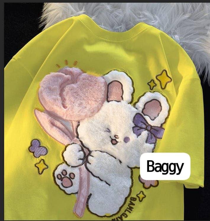 TRENDY BAGGY TSHIRT - YELLOW