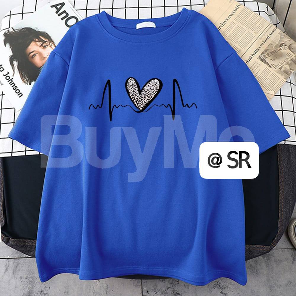 HEART BEAT BAGGY TSHIRT - DARK BLUE