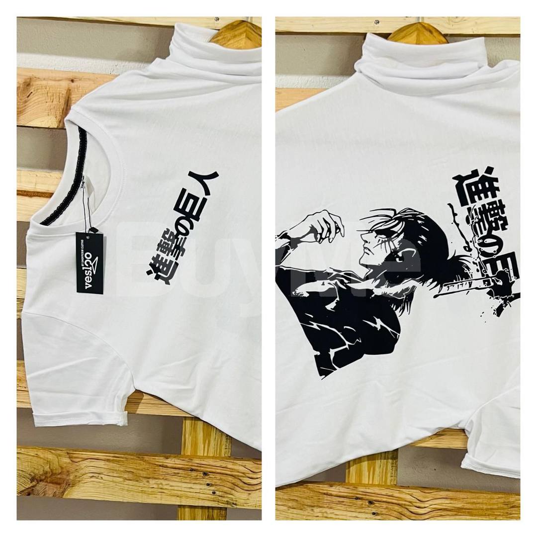 DOUBLE SIDE PRINT CREW NECK TSHIRT - WHITE
