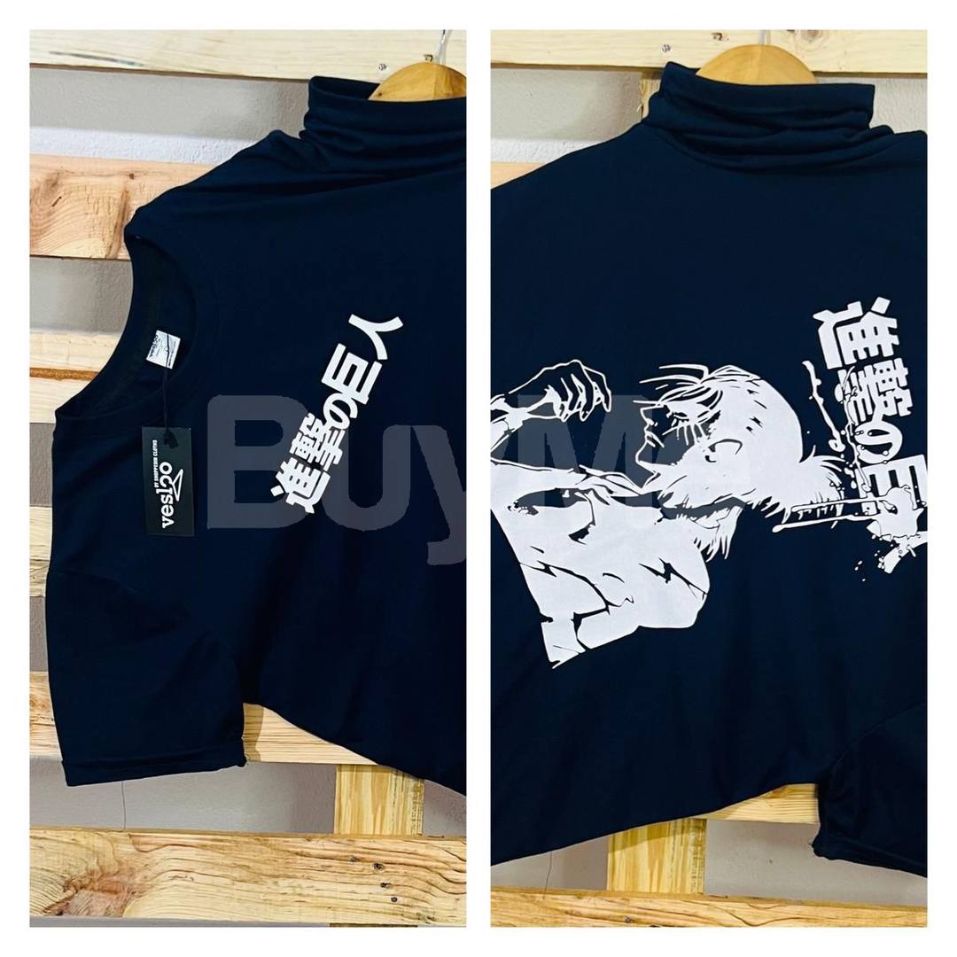 DOUBLE SIDE PRINT CREW NECK TSHIRT - DARK BLUE