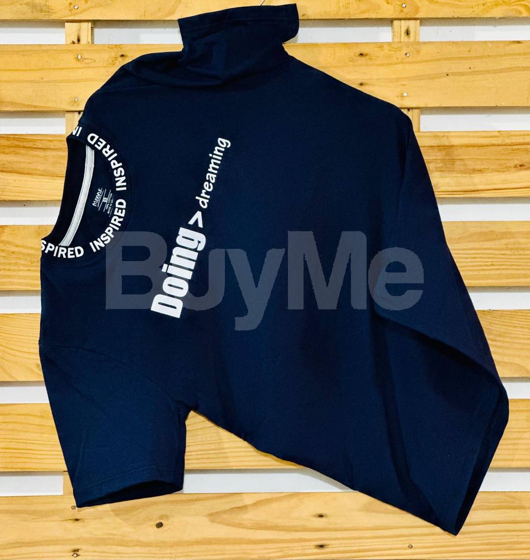 RIB PRINT T SHIRT - BLUE